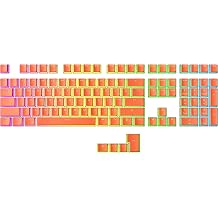 Ranked Pudding PBT Keycaps | 112 Double Shot Translucent ANSI US & ISO Layout | OEM Profile for RGB Mechanical Gaming Keyboard Coral