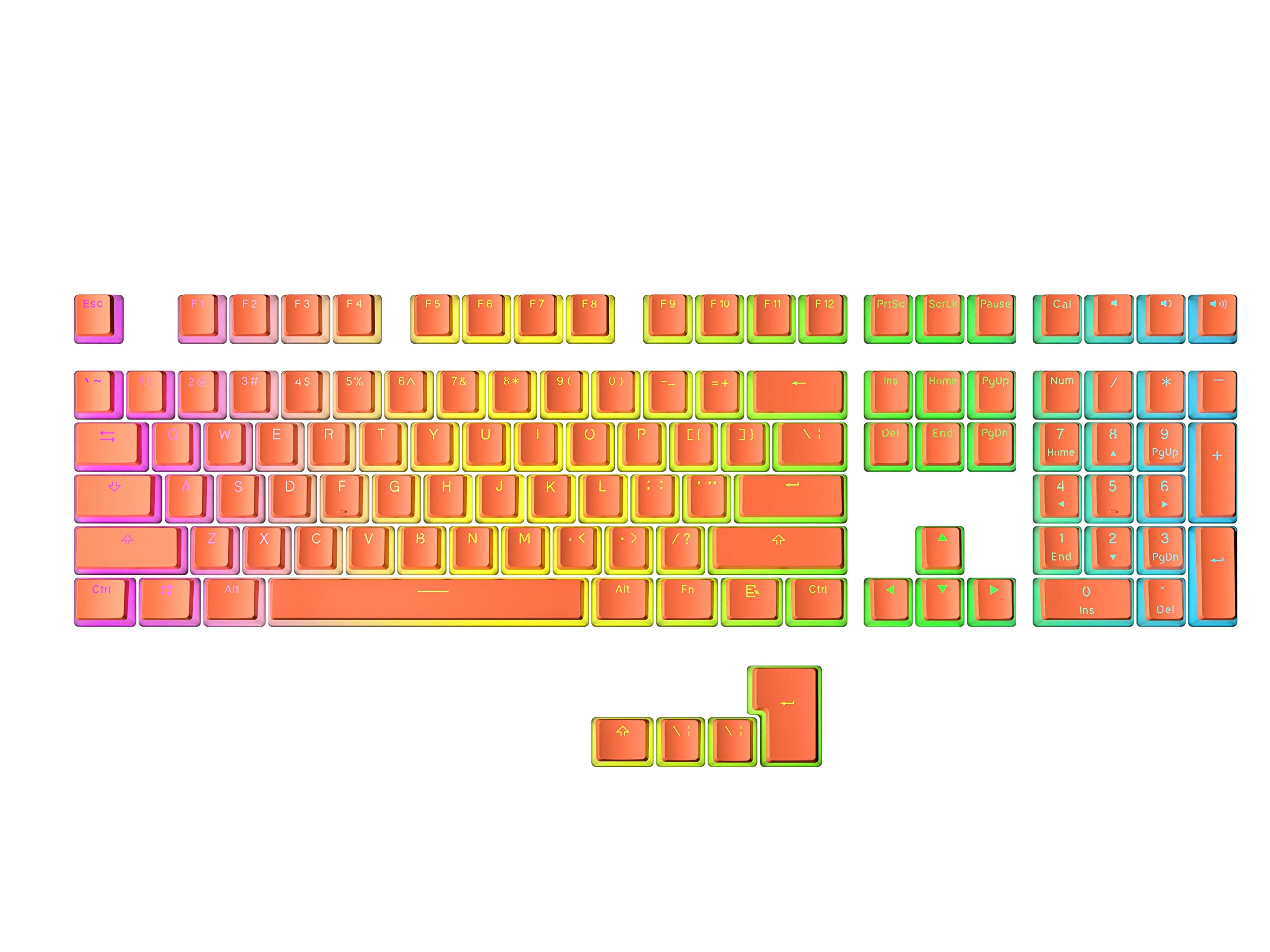 Ranked Pudding PBT Keycaps, Coral, 112 Keys