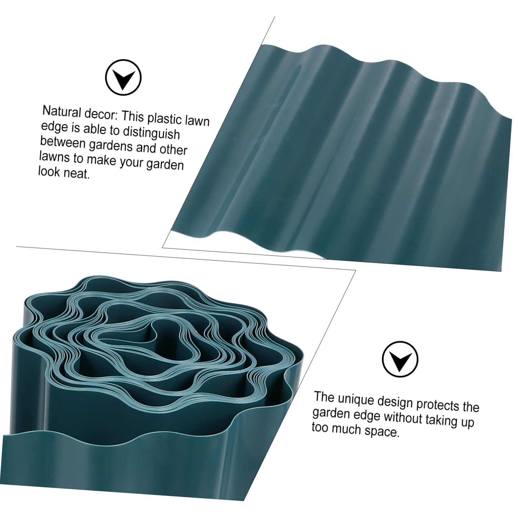 SUPVOX 2rollos Bordura De Jardín Flexible De Plástico Cercado Decorativo para Césped y Flores Resistente para Patios y