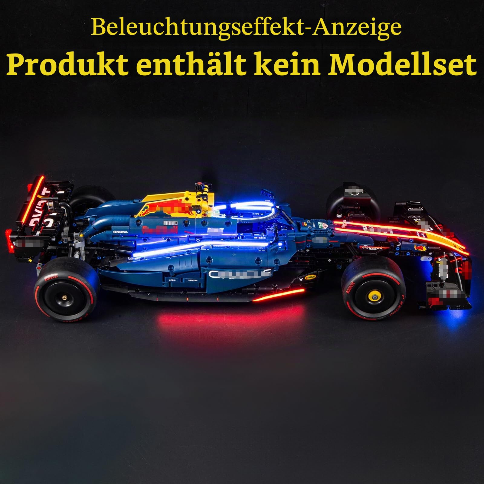 GEAMENT LED Licht-Set Kompatibel mit LEGO Oracle Red Bull Racing RB20 F1 Rennauto Technic 42206 Bausteine Modell (Modellsatz Nicht enthalten)
