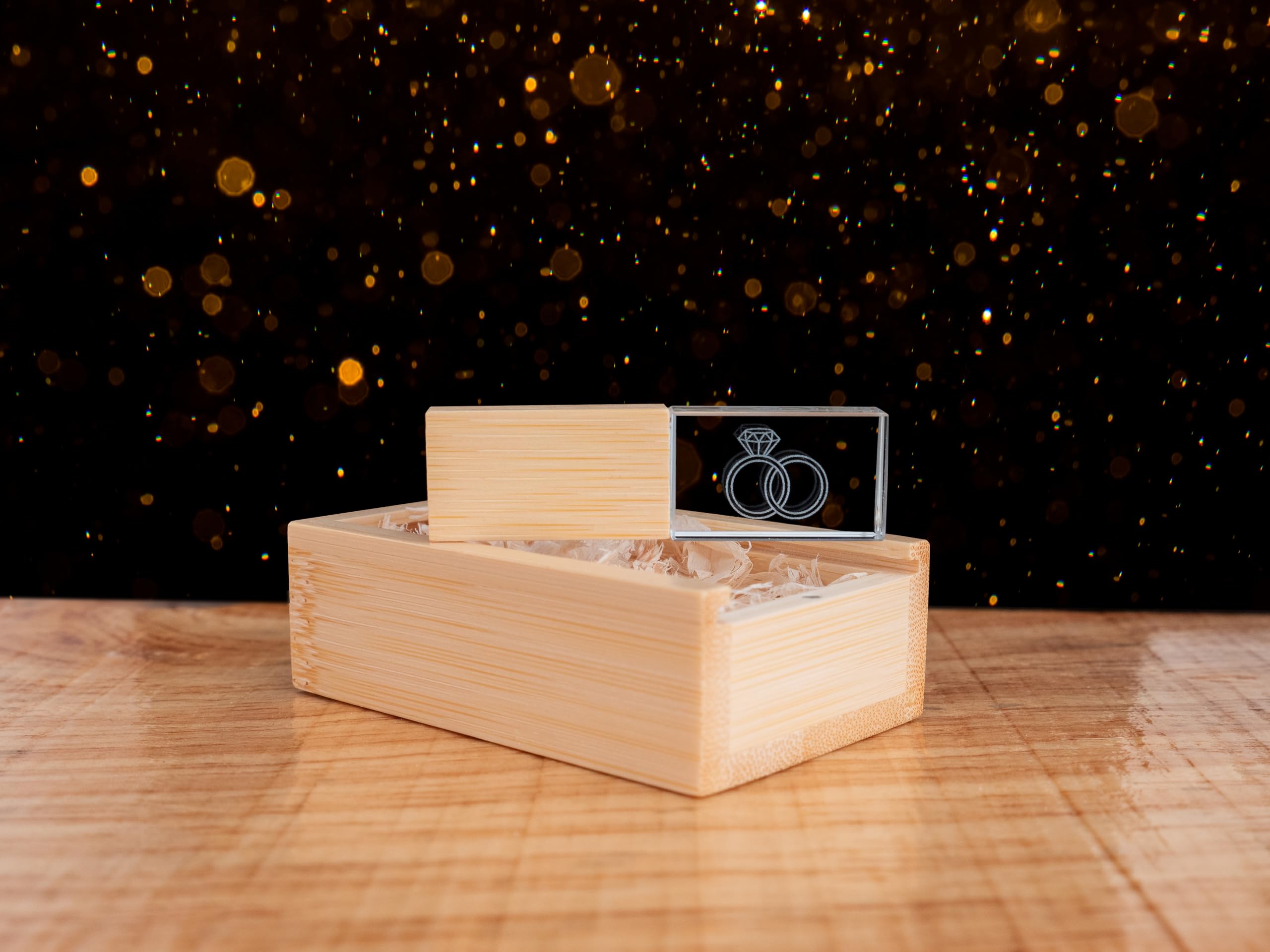 PENDRIVE 32 GB - Memoria USB 3.0 Premium - Pen Drive 32gb Madera- USB Boda - Memoria Externa Cristal - Pen Drive Regalo - Llave Personalizado - USB Memoria Flash - Pincho USB Stick 32gb