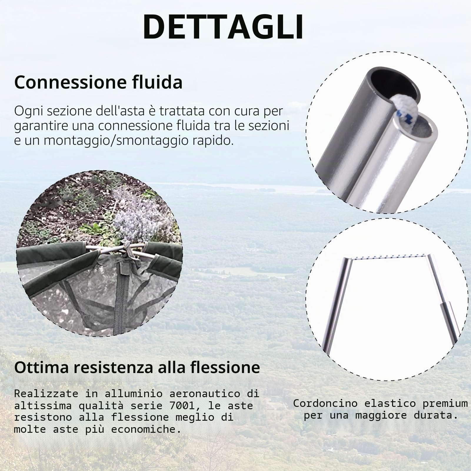 Azarxis Pali per Tenda Stecche Tenda Campeggio Pali Alluminio Paletti per Tende Pali Ricambio per Tenda Campeggio Spiaggia Montagna