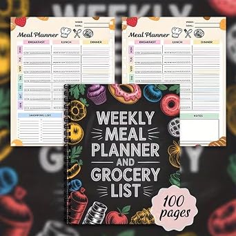 Weekly Meal Planner 100 Pages Spiral Bound Weekly Schedule Organizer