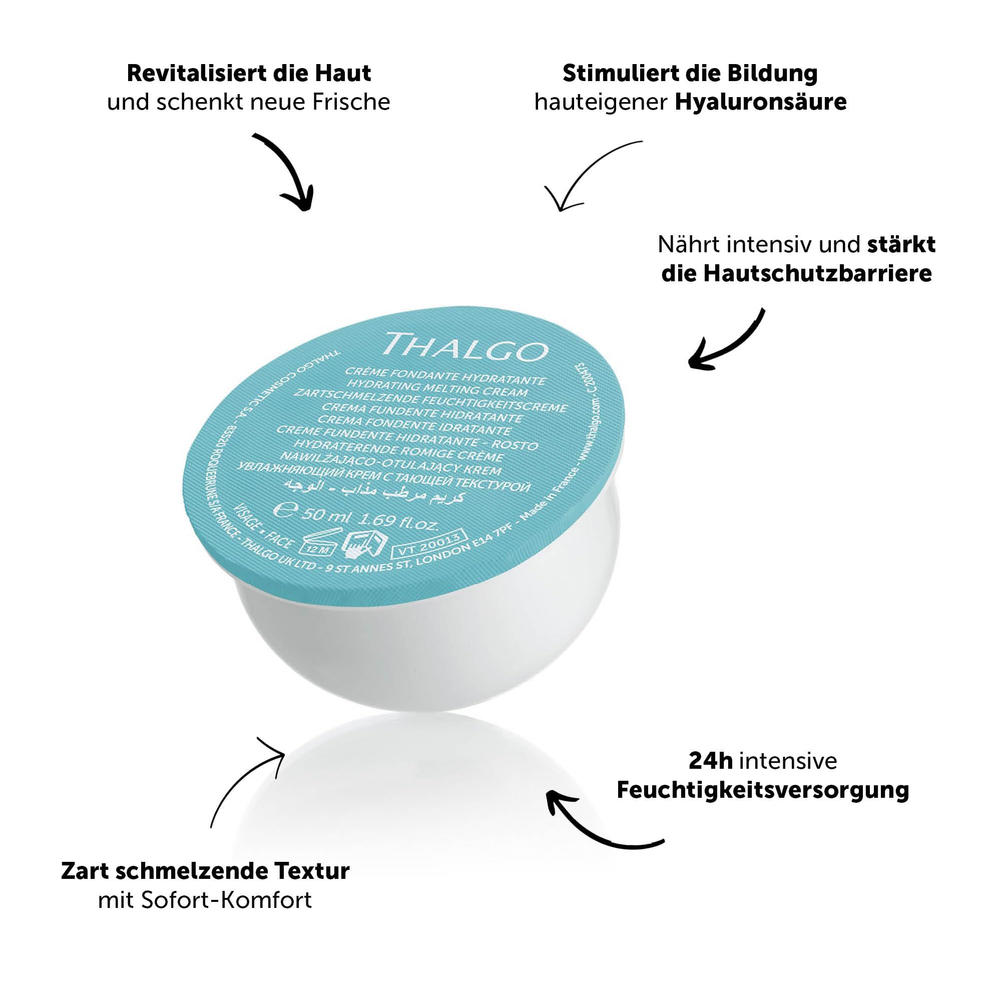 THALGO Source Marine Zartschmelzende Feuchtigkeitscreme Refill, 50 ml Nachfüllkapsel