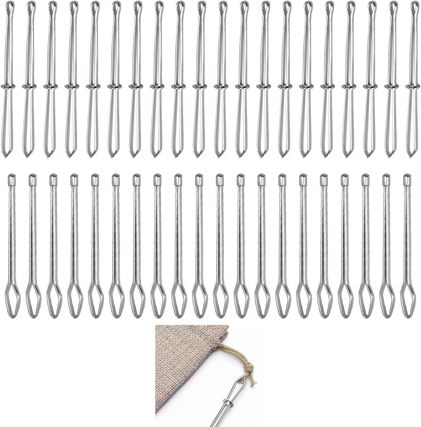 Amazon.com: 40Pcs Bodkin Drawstring Threader,Needle Elastic Threader ...