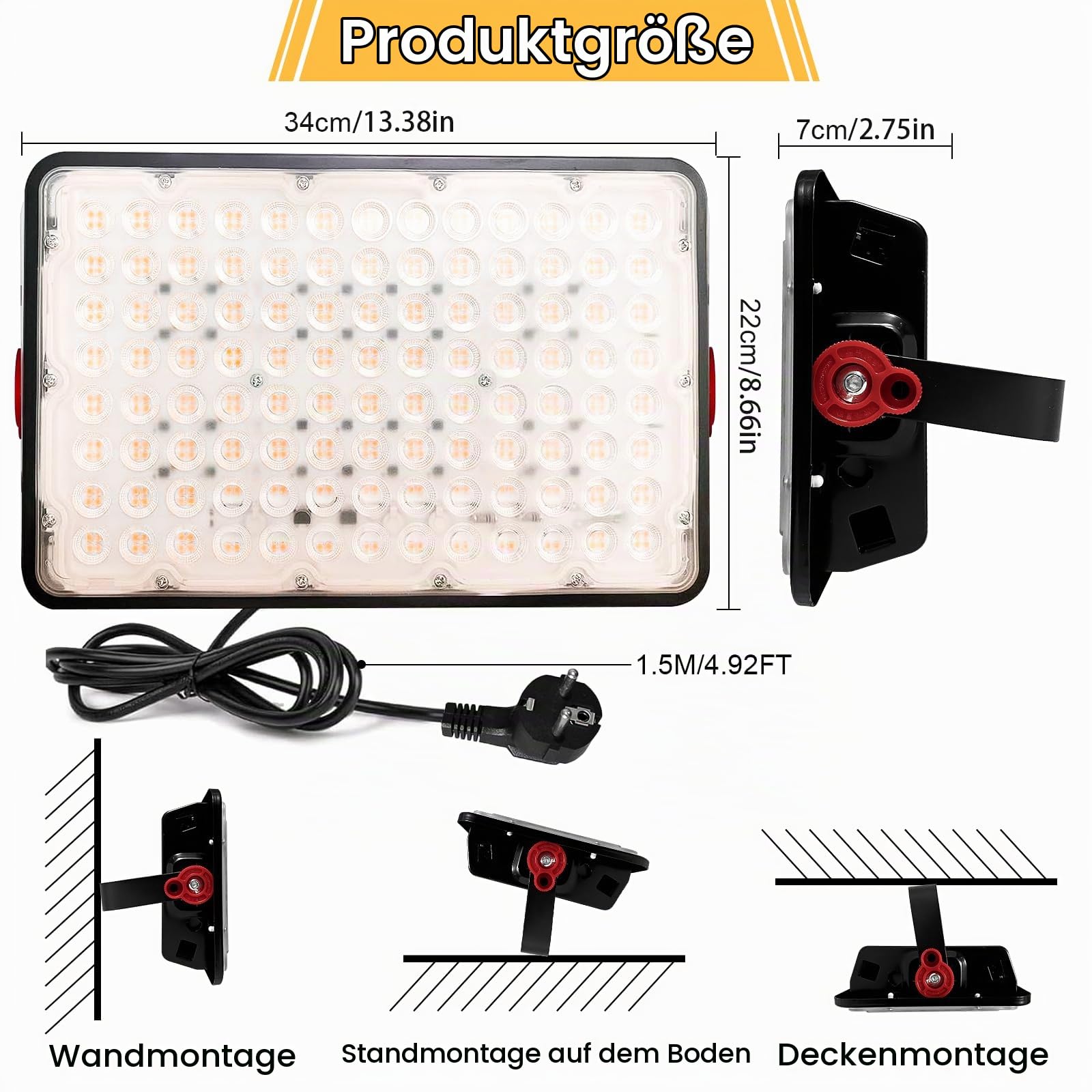 400W LED Strahler Außen, 2 Stück Superhell 40000LM Led Strahler Warmweiß 3000K Leds Scheiwerfer Flutlicht IP66 Wasserdicht led Außenstrahler für Innenhof Auffahrt Korridor Rasen