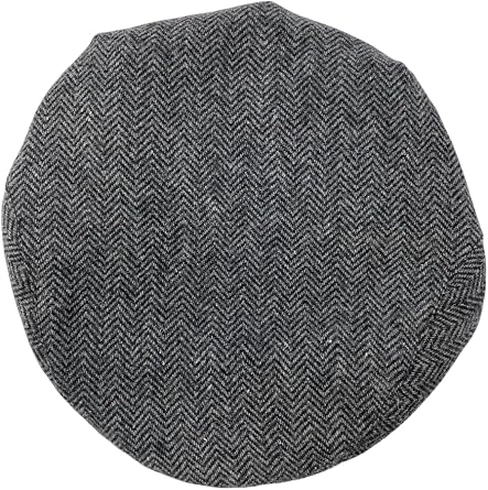 Traditional Mens Herringbone Irish Flat Cap, Tweed, Made in Ireland