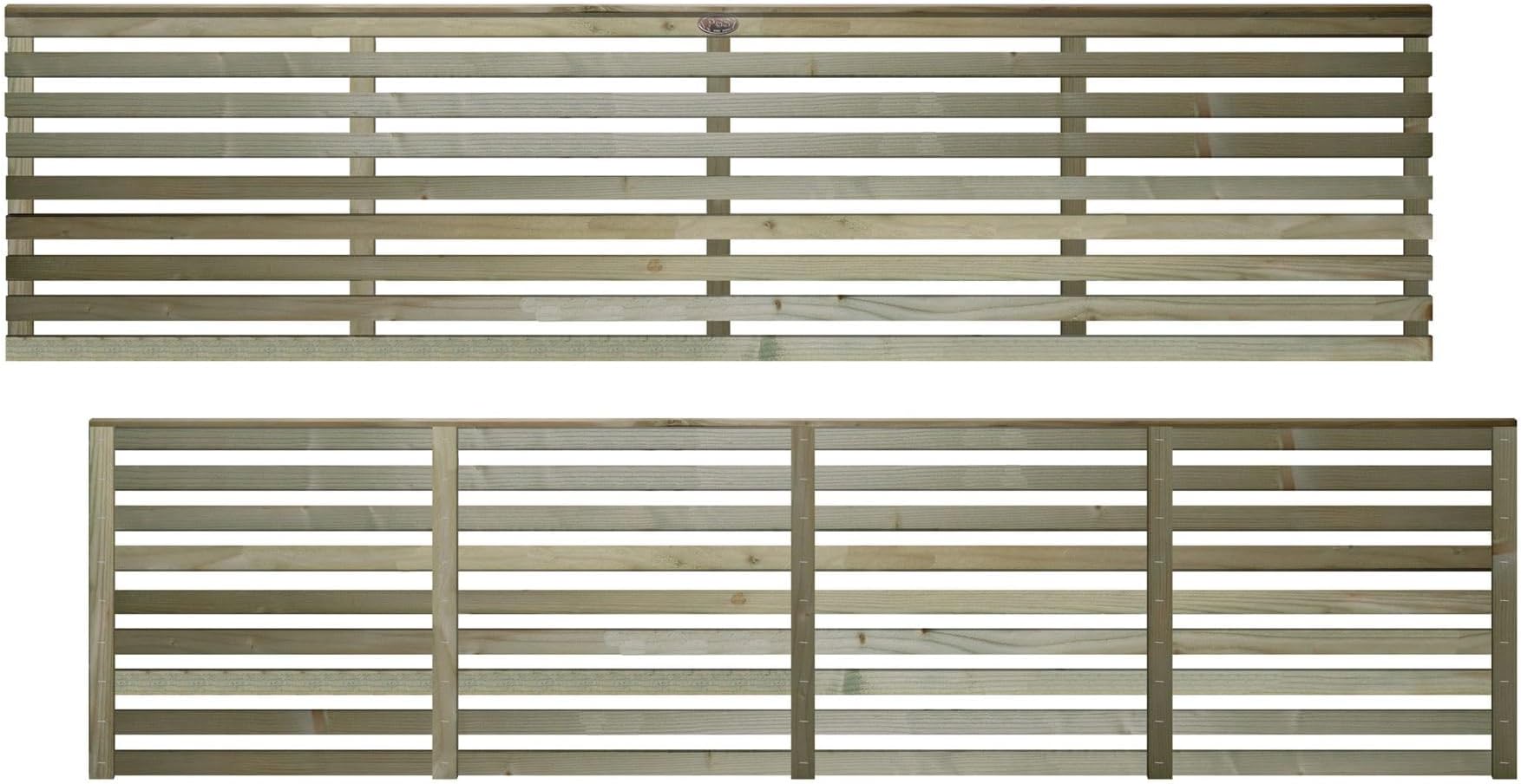 Premier Vogue, 6ft x 1.5ft Fence Trellis Panel Wooden Screen Horizontal Slatted | Decorative Contemporary Venetian-Style Privacy Topper for Outdoor Living Space (Wide: 182.8cm x High: 46.7cm)
