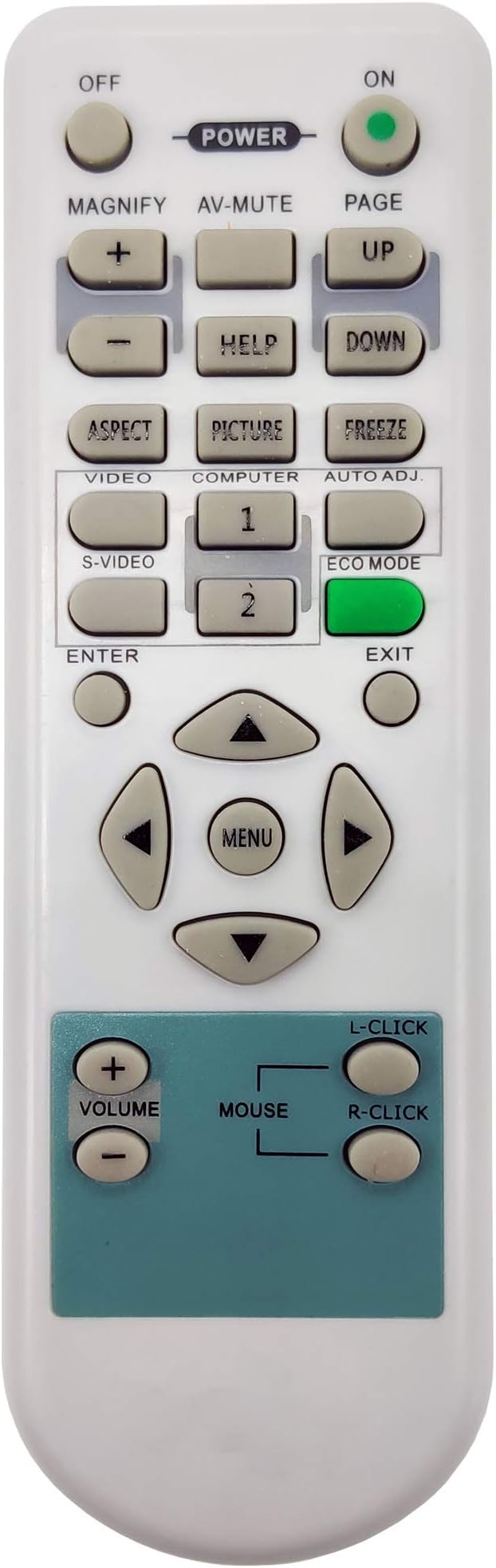 7N900901/ RD-445E Projector Remote Control for NEC LT25, LT30, LT35, NP300, NP305, NP310, NP40, NP400, NP405, NP41, NP410, NP410W, NP50, NP500, NP500W, NP500WS, NP510, NP510W, NP510WS, NP52