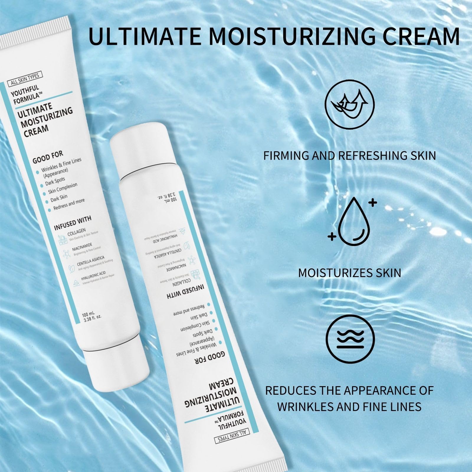Youthful Formula Ultimate Moisturizing Cream,Moisturiser Face Women,Anti Wrinkle Face Cream,Calming F-ace Moisturizer,Repairing Fa-ce Moisturizer,Hydrating Mo-isturiser F-ace - Image 3