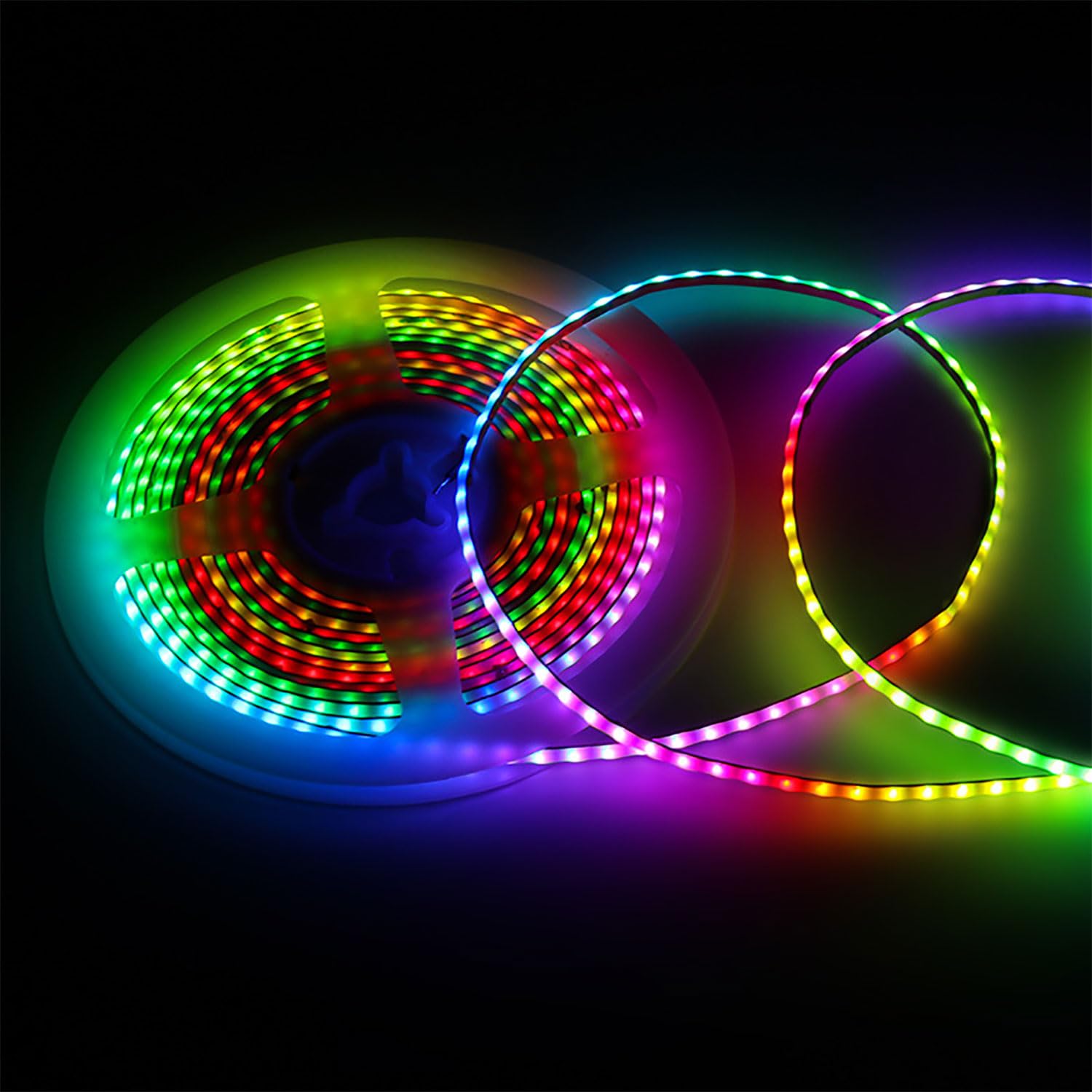 Ultra Narrow 2.7mm RGB IC COB LED Strip,DC5V 1M WS2812b Individually Addressable 160Pixels/m 160LEDs Dream Color RGB+IC COB Tape Light for Home DIY Decoration (5V-2.7mm Width-160LEDs/m, 1M/3.28FT)