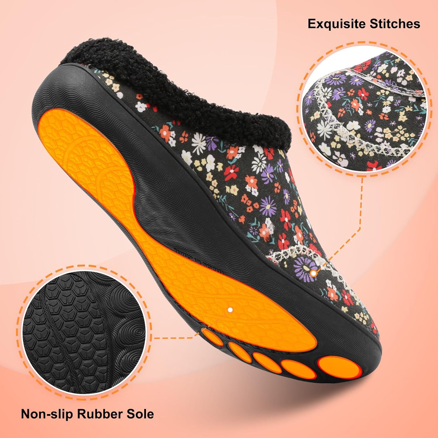 LeIsfIt Womens Wide Slippers Adjustable Diabetic Slippers Warm Cozy Slip on House Slipper Non-slip Memory Foam Winter House Shoes Indoor Outdoor - Image 6