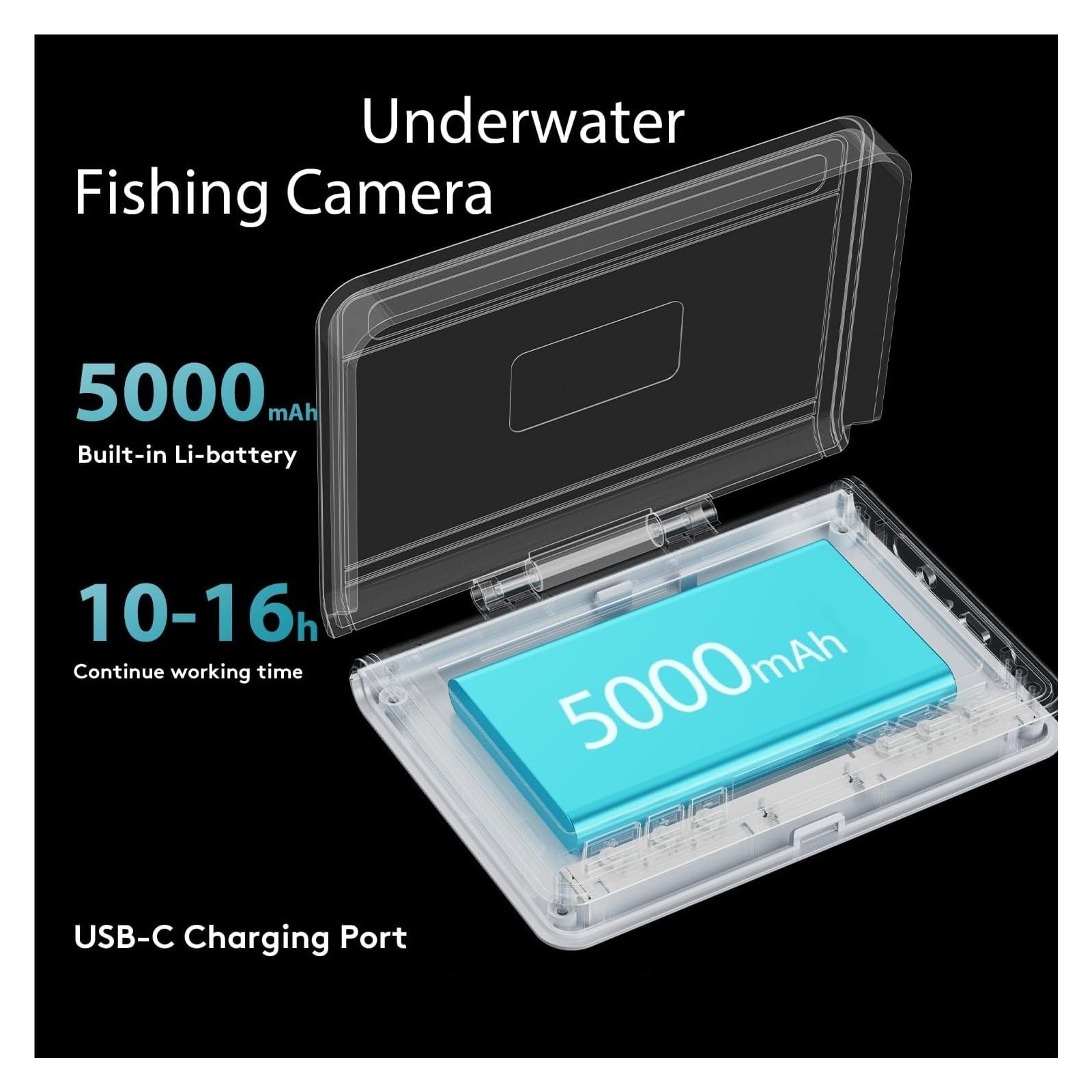 Ecoscandaglio portatile for pesci, videocamera subacquea for pesca a 220°, HD da 4,3 pollici, LCD,Alta definizione