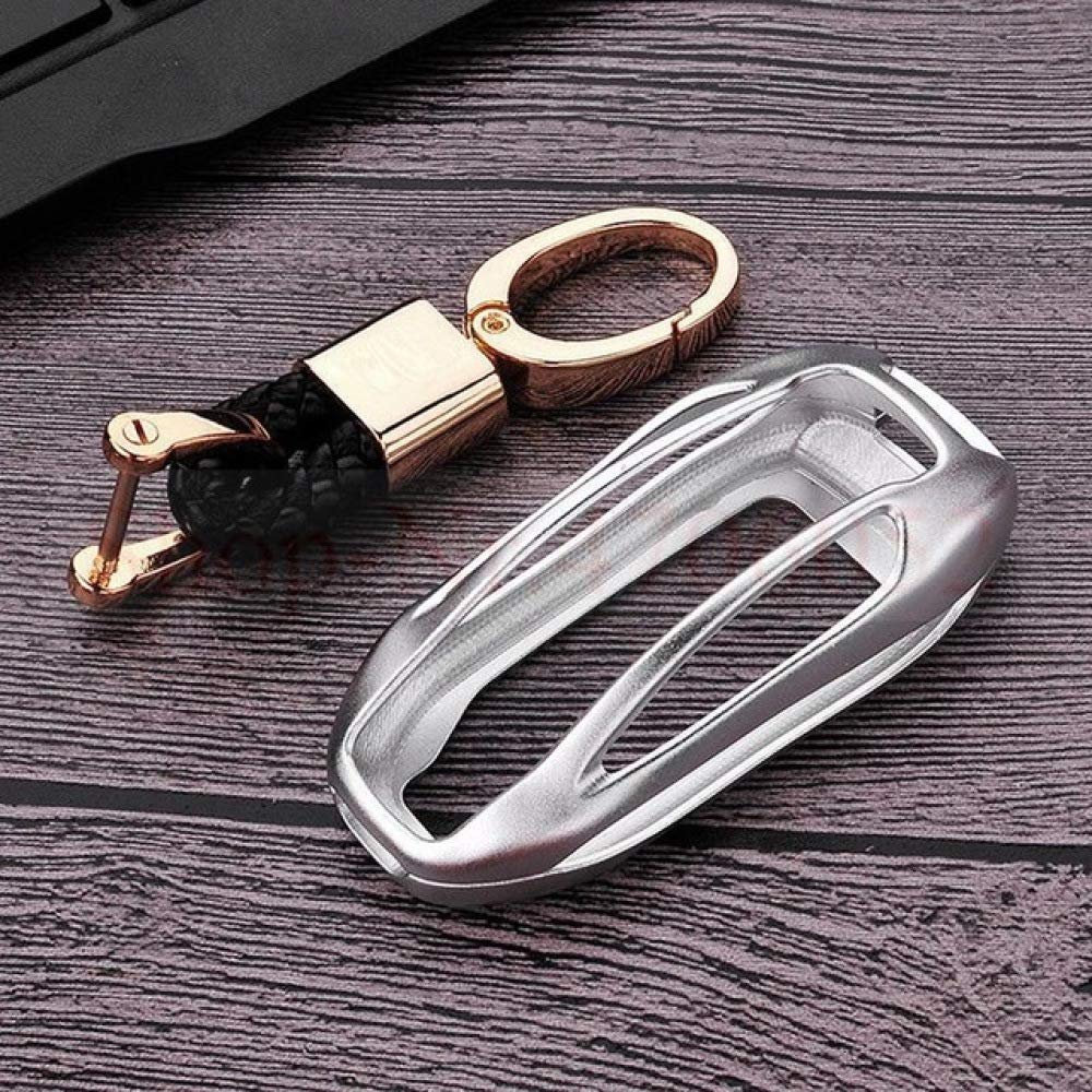 JNXEHQC Car Aluminum Alloy Key Case Cover Key Shell Bag Protector Silver Black Gray Rose Golden Golden .For Tesla Model X