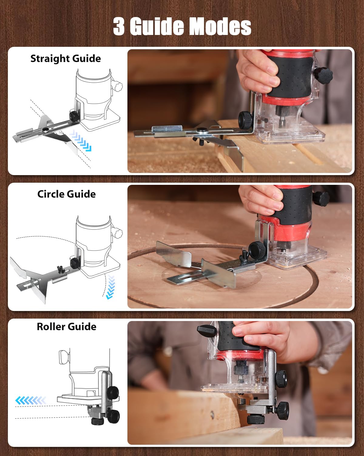 AVID POWER Wood Router - Trim Bits Included -6 AVID POWER Wood Router - Trim Bits Included -6