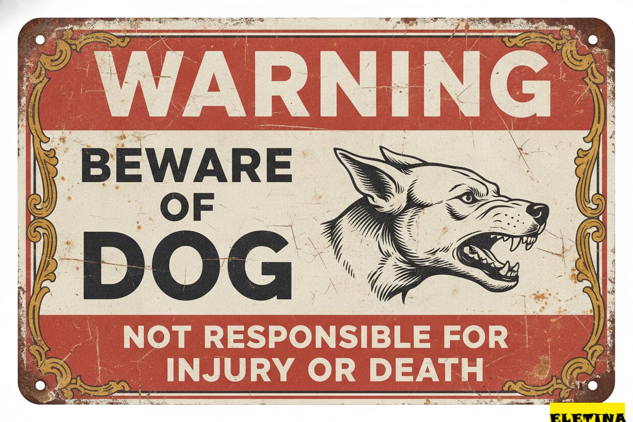 Tin Sign for Man Cave Beware Of Dog Great Dane Metal Warning Beware Of Dog S Fence Outdoor Farm Garden Gate Home Yard Decor 8x12in Private Property Decorative