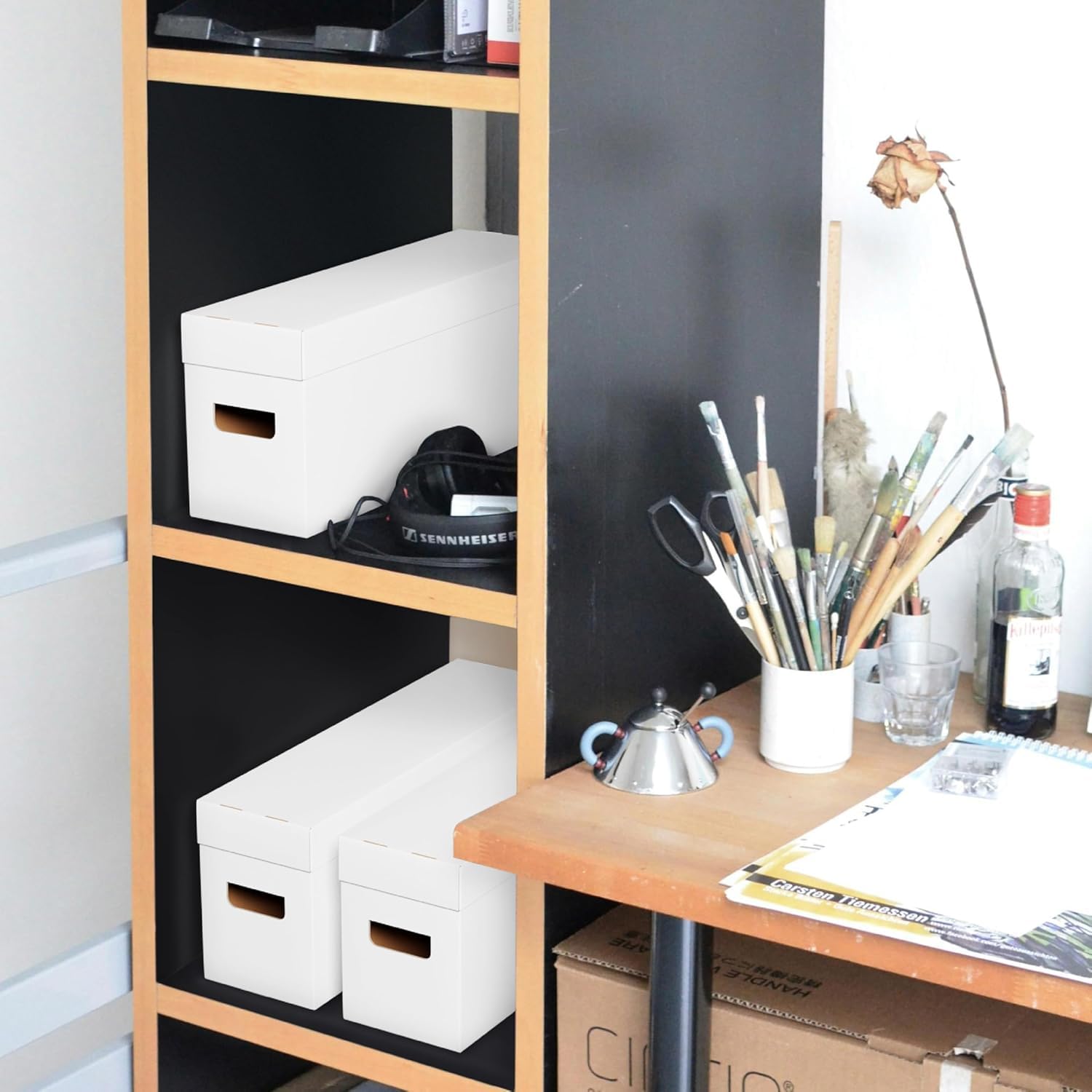 Max Protection Comic Book Storage Box - 2 Count Long Comic Book Boxes with White Corrugated Cardboard - — view 5