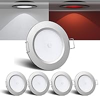 Vista 10 de Luces LED de 3 pulgadas de 12 V con interruptor integrado interior bicolor rojo de 12 voltios, luz de disco LED de aluminio completo regulable