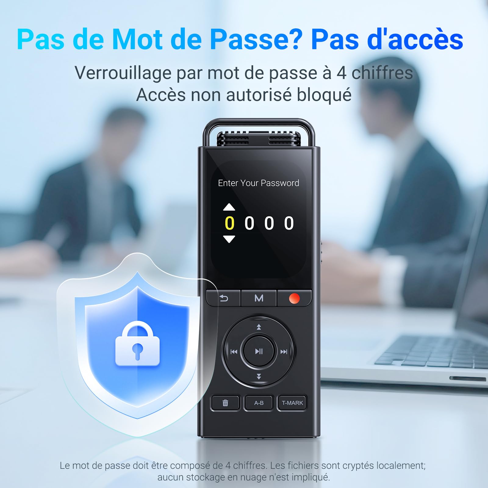 MECHEN Dictaphone Numérique 144 Go, Activé par la Voix