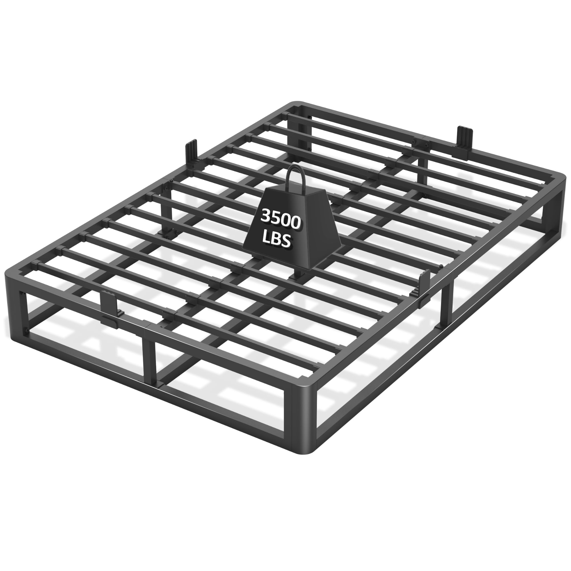 Photo 1 of *HEAVY* Bilily 10 Inch King Bed Frame with Round Corner, Heavy Duty 3500 LBS Steel Slats Support with Mattress Slide Stopper, No Box Spring Needed, Noise Free, Easy Assembly