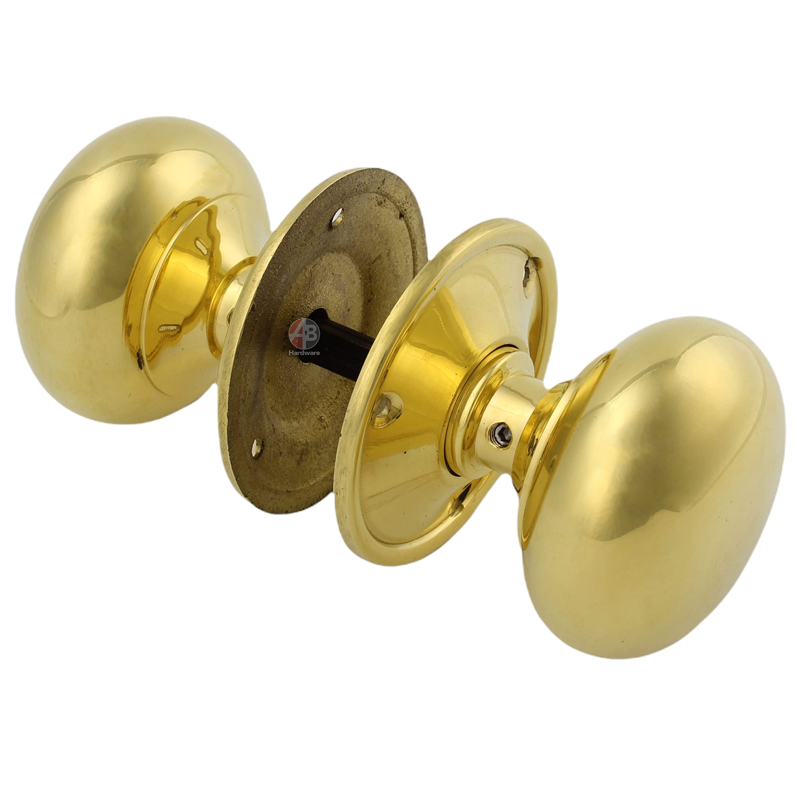 A.b Hardware Brass Victorian Cottage Style Polished Solid Rim Knobs Lock Latch Set 40Mm-65Mm (50Mm)