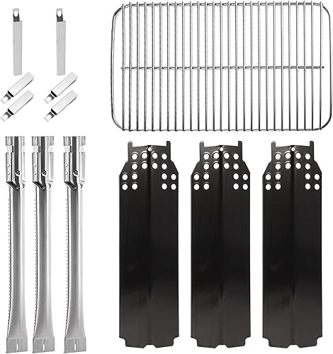 Miniatura 7 de BBQ-PLUS Piezas de repuesto para parrilla Charbroil Classic 360 de 3 quemadores 463773717 G215-0203-W1 G320-0200-W1A, placas de calor, quemador de