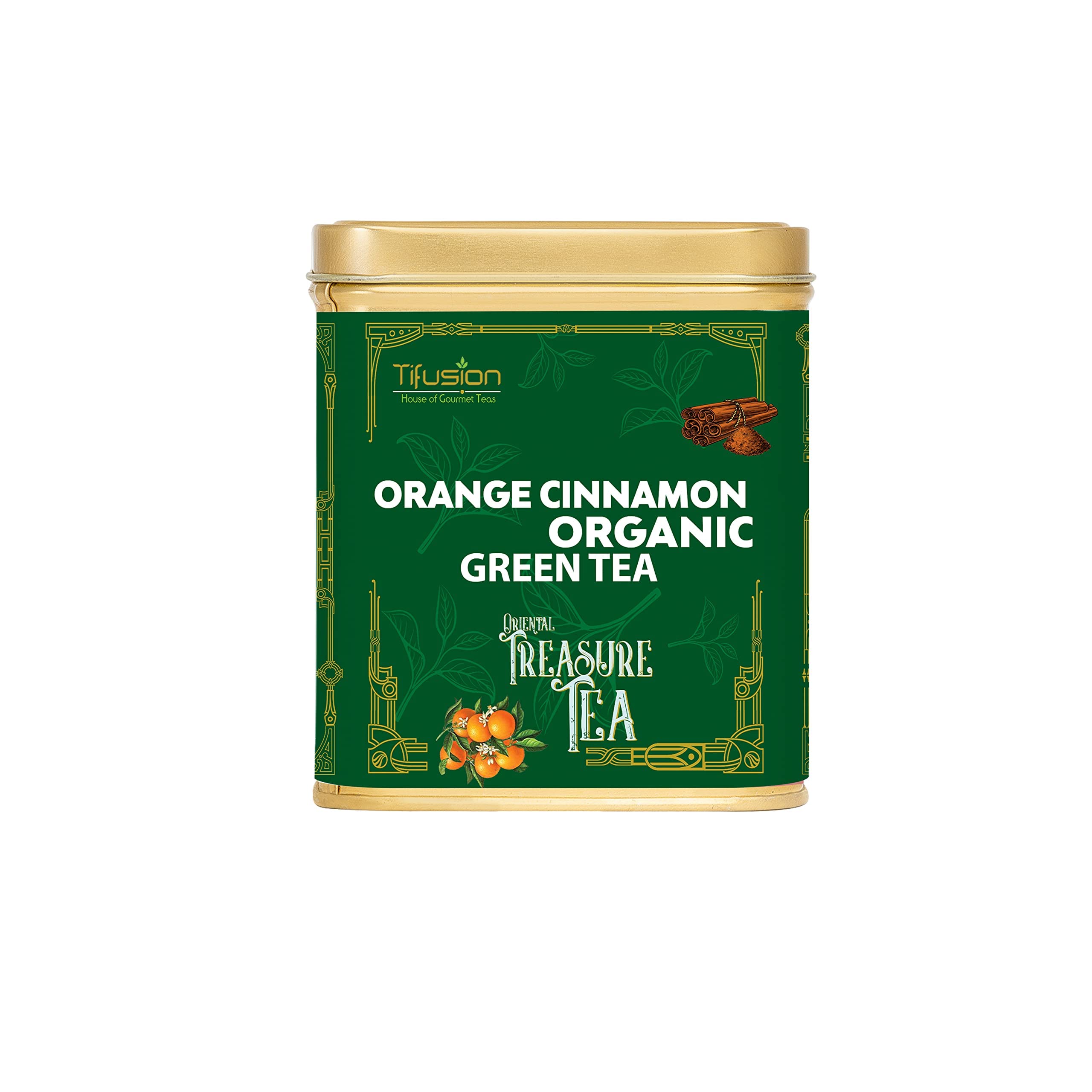 Tifusion Orange Cinnamon Organic Green Tea For Cholesterol, Healthy Heart & Blood Pressure | Antioxidant & Promotes Weight Loss Green Tea | Pack of 1 | 200 Gms 100 Serving Cups (B0BVRHV5LY) Amazon Price History, Amazon Price Tracker