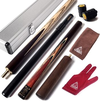 CUESOUL 57 Inch 3/4 Jointed Snooker Billiard Pool Cue Set 18oz, 9.5mm Tip