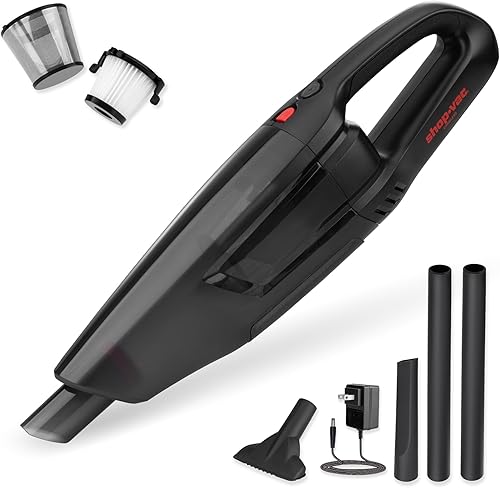 Shop-Vac Aspiradora de mano inalámbrica, 12.0 pico Kpa 12 V de alta potencia, recargable inalámbrica, aspiradora de polvo con accesorios, filtros