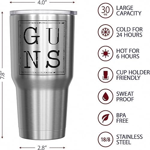 Vista 474 de We The People Holsters - Vaso térmico de 30 onzas, Únete o Muere, Negro