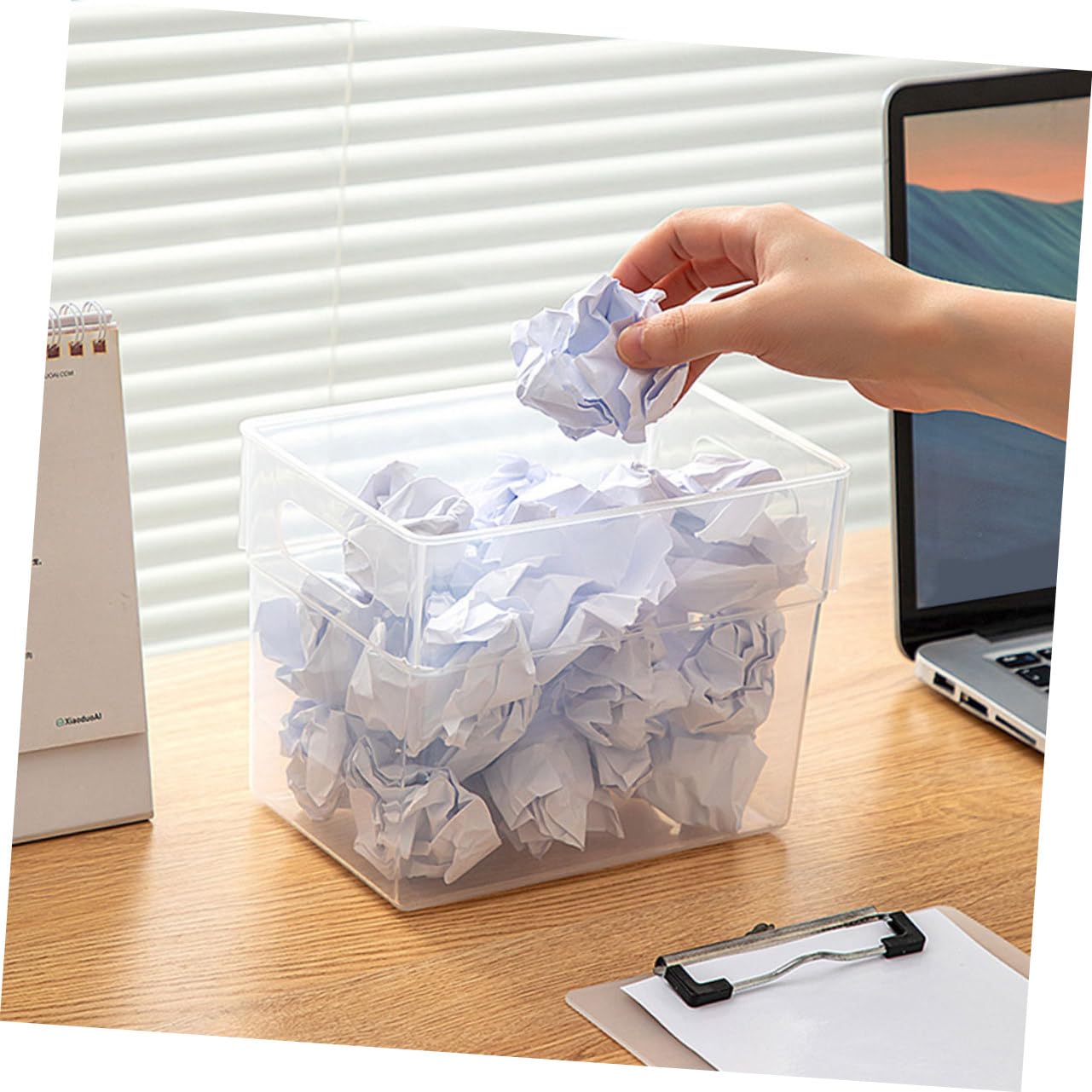 SOESFOUFU Thickened Material Trash Can Waste Bin Strong Bearing Capacity Ideal for Home Office