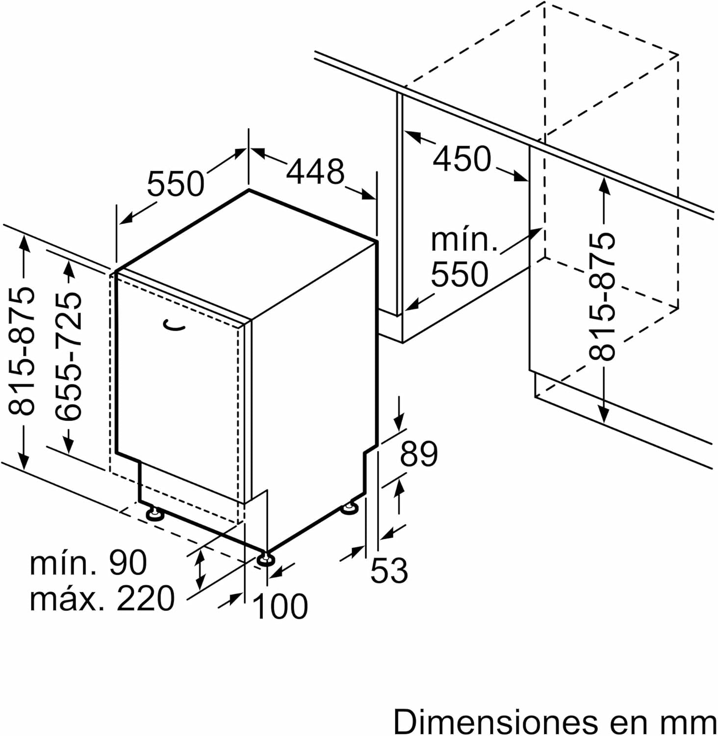 Bosch Elettrodomestici SPV4EMX21E Serie | 4, Lavastoviglie a scomparsa totale, 45 cm [Classe di efficienza energetica D]
