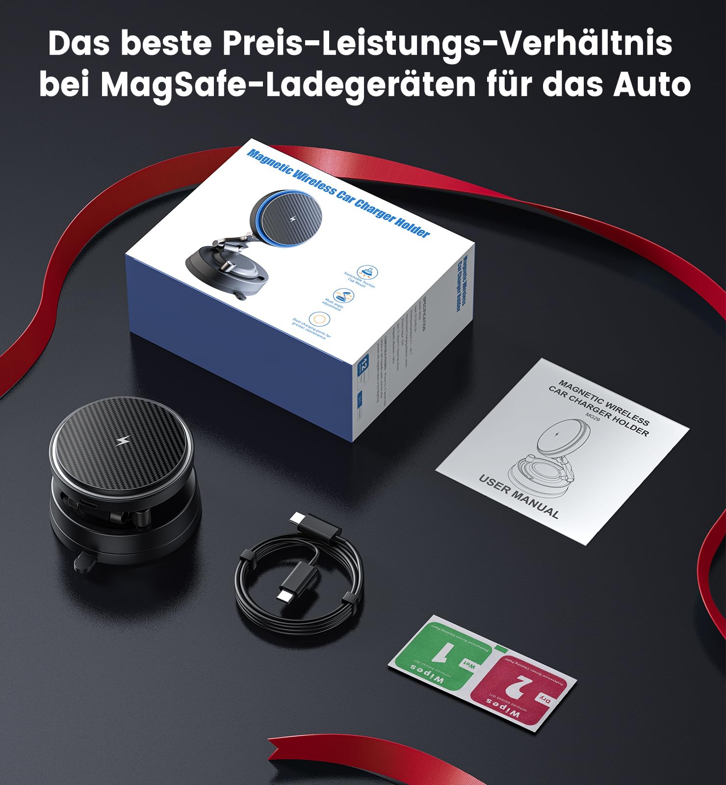 OANDYS für Magsafe Autohalterung 15W Handyhalterung Auto mit ladefunktion,magnetische Autohalterung stärkste Vakuum Saugnapf,stärkster Magnet,360°Drehbar Kfz für iPhone 17–12 Pro Max Plus Air Serie