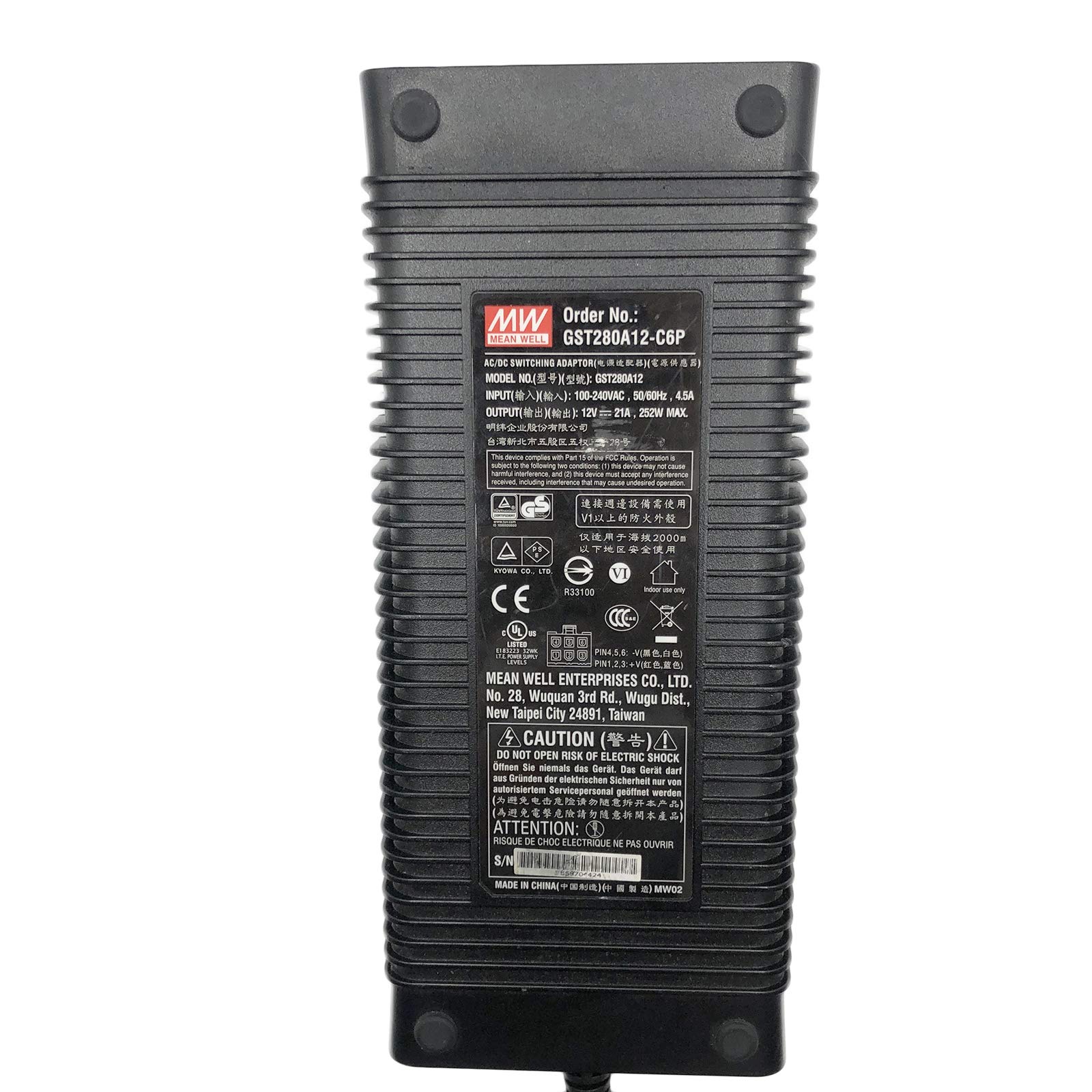 Amazon.co.jp: Mean Well GST280A12-C6P AC/DCアダプター 12V 21A 252W
