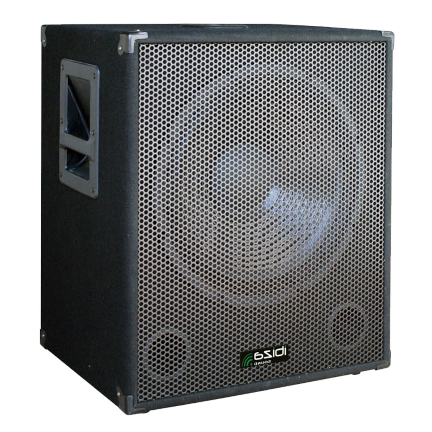 Ibiza Caisson de Basses Actif 38cm 800W Bi-amping EQ 2 Bandes Coins renforcés