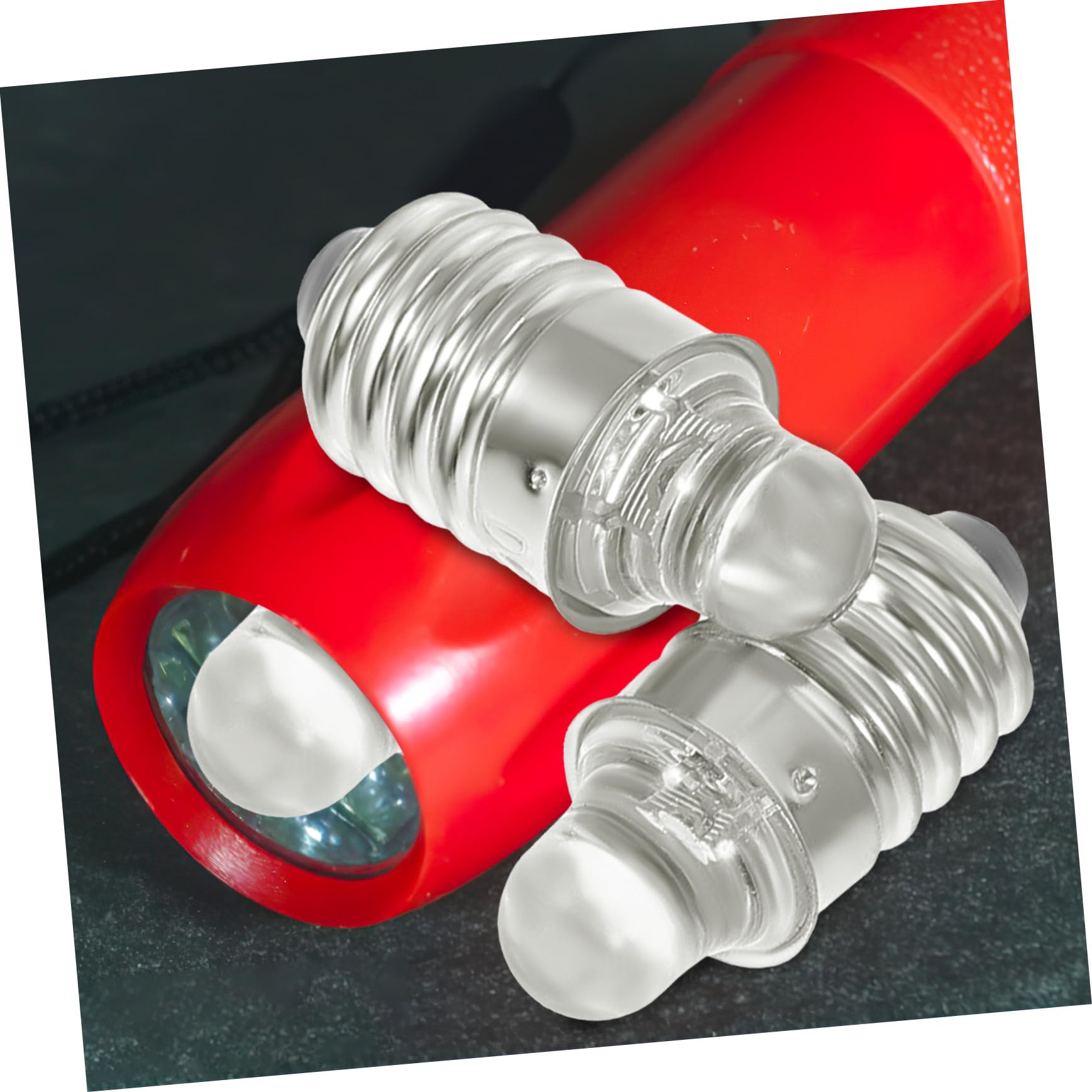 Baluue Lampadina LED E10 Attacco 6v 2 Pezzi Mini Torcia Piccola Lampadina Metallo e Vetro Alta Prestazione Stabile per Ragazzo Ragazza
