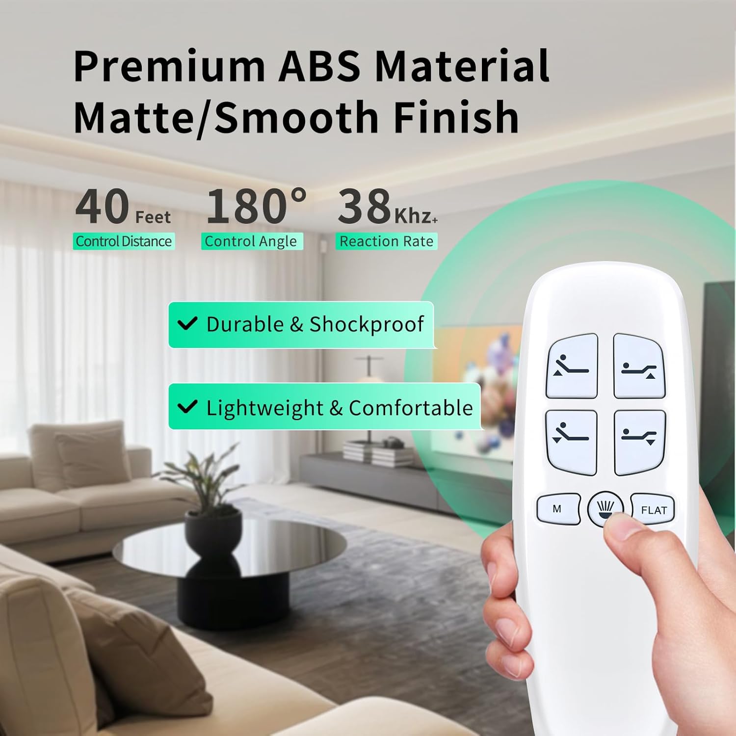 New Remote Control Replacement Compatible with Richmat HJH13D, Lucid L300 Adjustable Bed, for Milemont AMBEE21 A-1415 Bed & CastleBeds (Color: White)