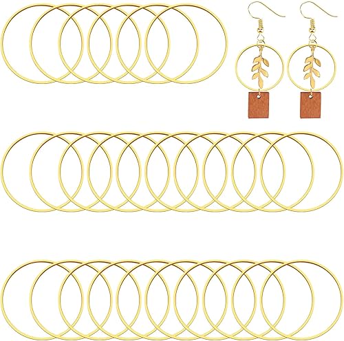 440 aretes de 2.362 in para la fabricación de joyas, aretes de aro hipoalergénicos redondos, anillos de enlace de bisel abierto para suministros de