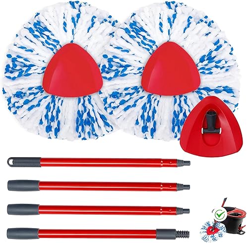 kCarpoly Trapeador giratorio que reemplaza la cabeza, incluye 2 trapeadores, reemplazo de la cabeza y mango de trapeador de 4 etapas y una base de disponible en Yaxa Colombia