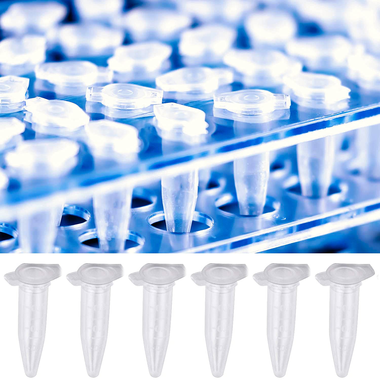 Produktbild von 60x Zentrifugenröhrchen 1,5 Ml – PP, Mit Deckel, Graduiert – Für Labor, Probenlagerung, Globuli & Experimente