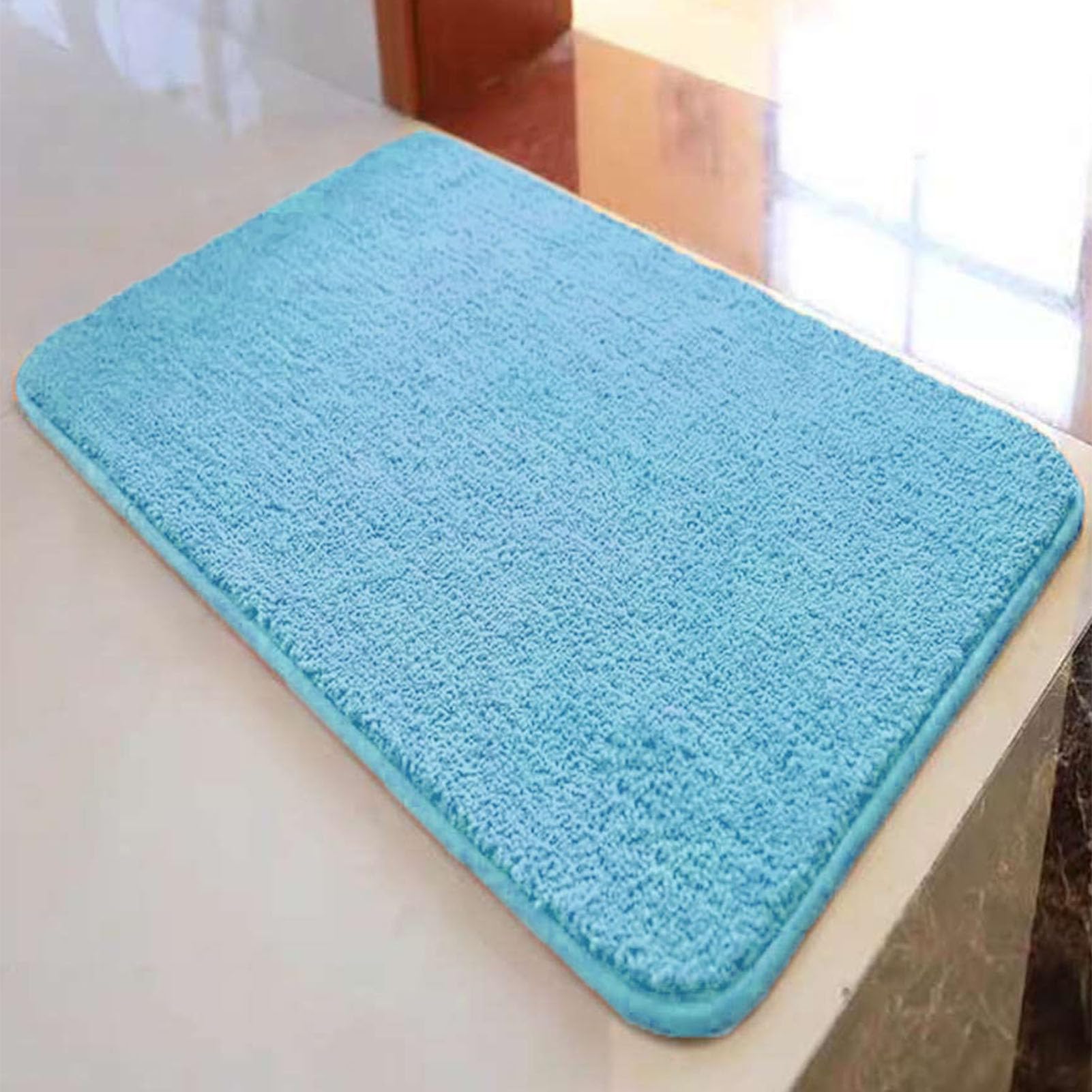 Tapis de bain absorbant et grand format en peluche douce antidérapante