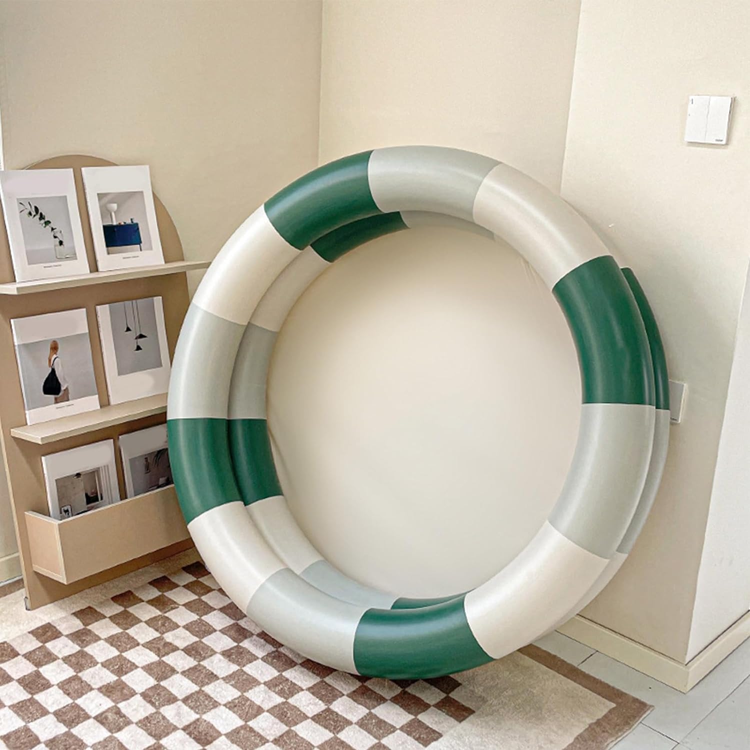Aufblasbarer Pool Baby Retro Blow Up Swimming Pool Familie Niedlicher Stil Verdickter Wasserpool (Grüner Streifen)