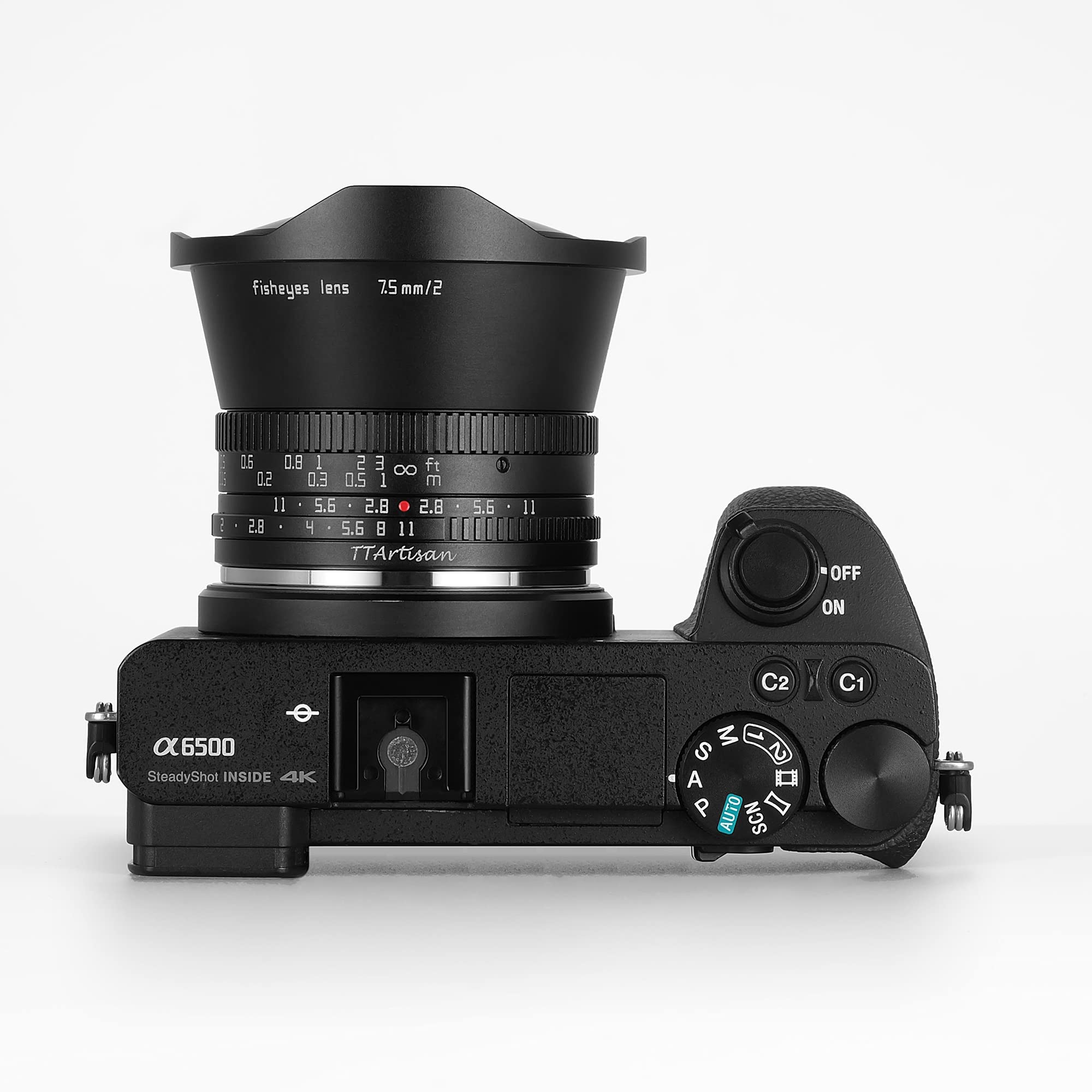 TTARTISAN 7.5mm F2.0 Objetivo de cámara Ojo de pez para Montura Fuji X APS-C Enfoque Manual (sin Filtro ND)