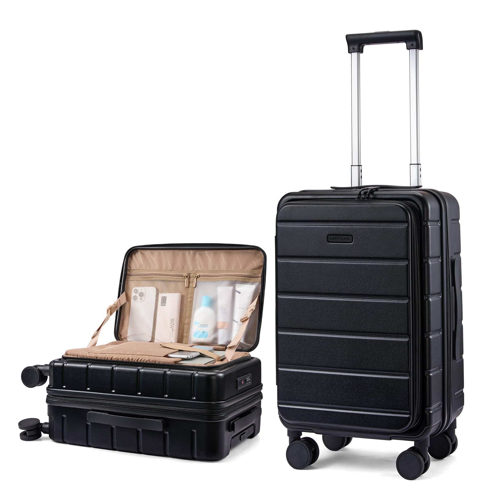 LOVEVOOK Carry On Luggage 22x14x9 Airline Approved with Spinner Wheels 20 Inch Small Carry On Suitcase with TSA
