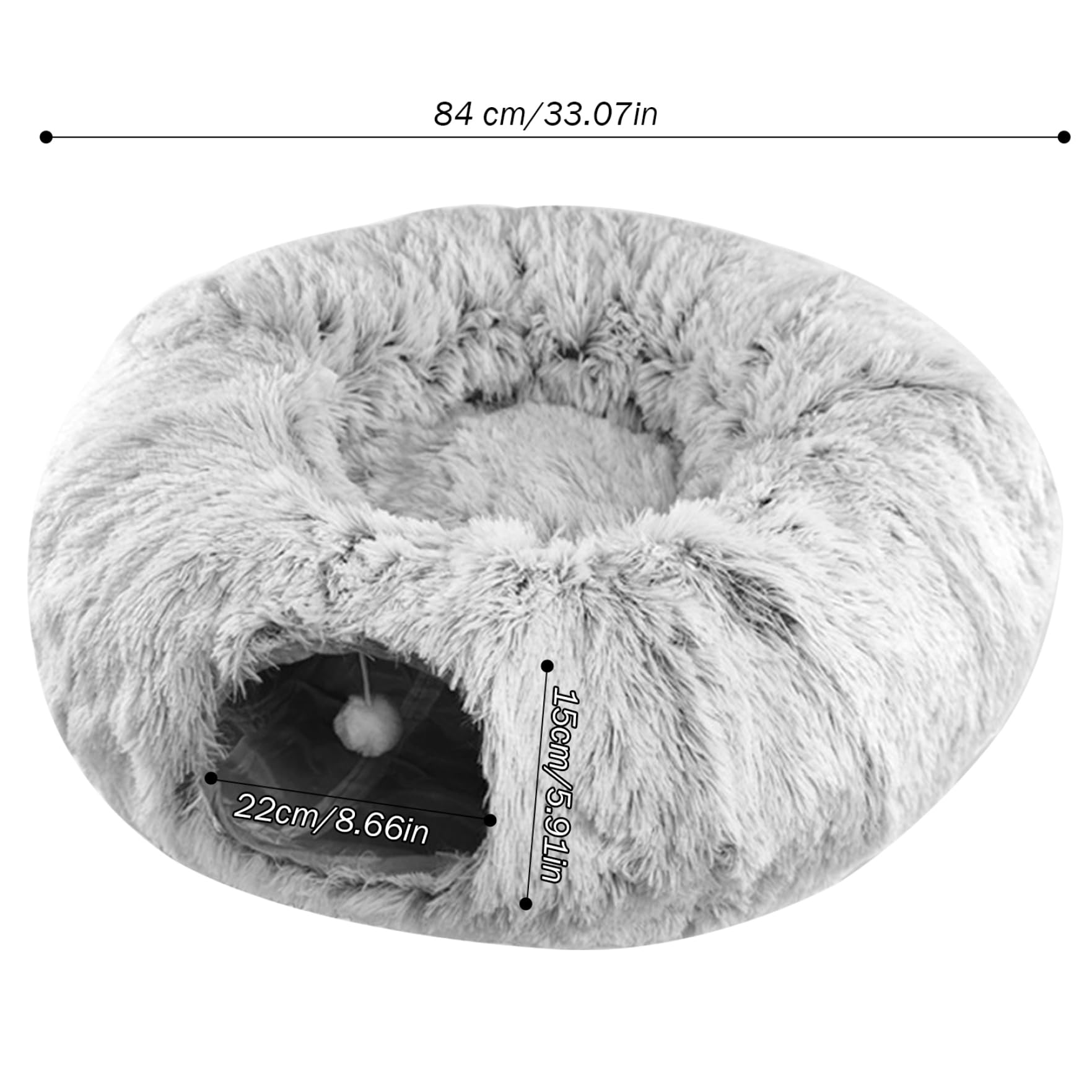 Kattentunnel, kattenspeelgoed voor binnenkatten, rammeltunnel, kattenhol met hangend balspeelgoed, afneembaar kattenbed en kattenspeelgoed, wasbaar interactief speelgoed, groen