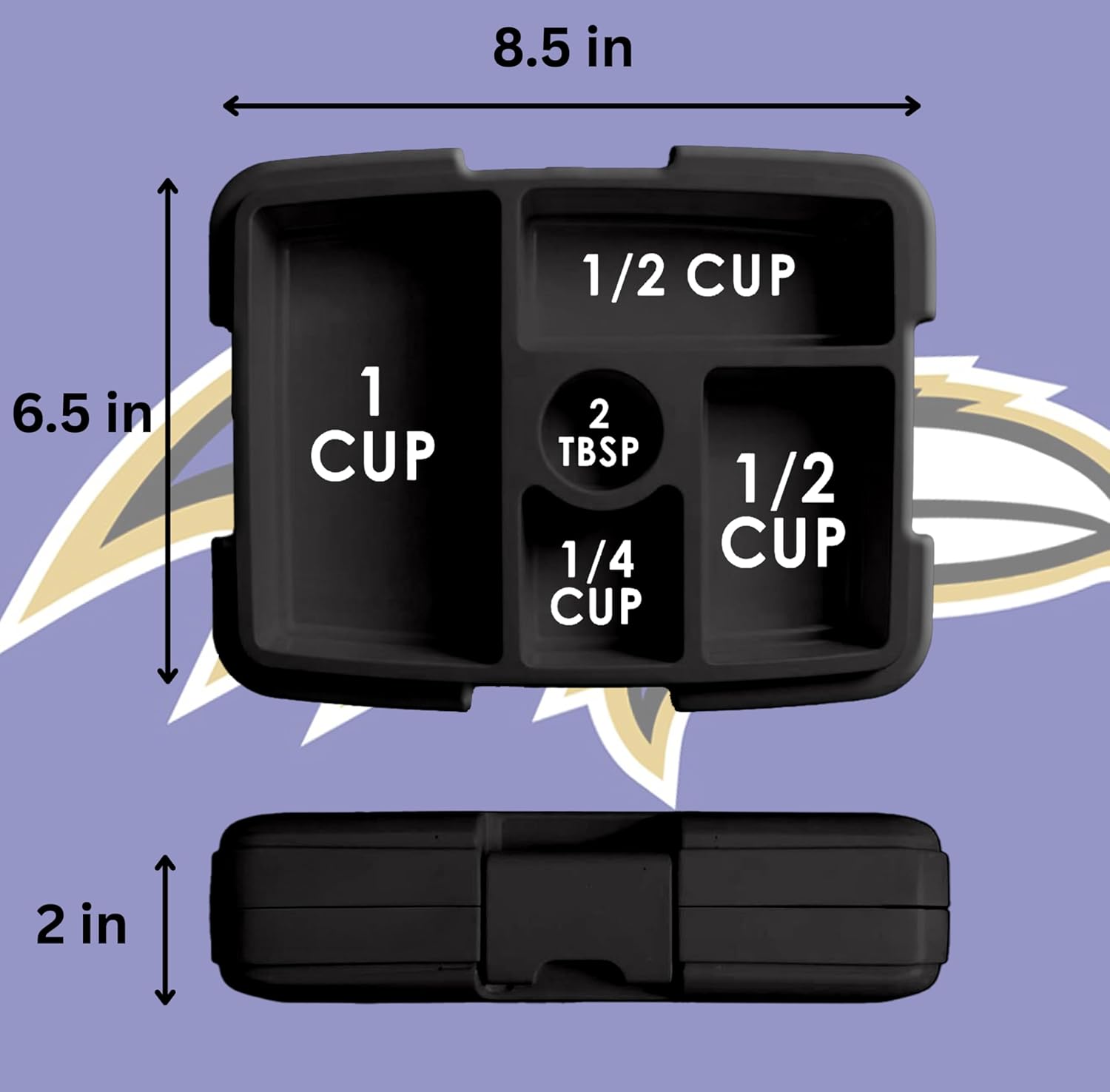 FOCO NFL Unisex-Adult Officially Licensed Team Color Stripe Primary Logo Football Leak Proof 5 Compartment Bento Lunch Box - Baltimore Ravens - Image 5