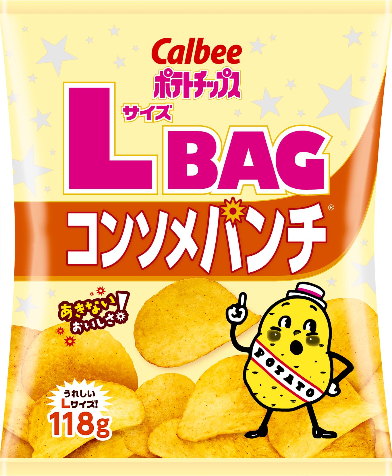Amazon.co.jp: ポテトチップスLサイズBAGコンソメパンチ : 食品