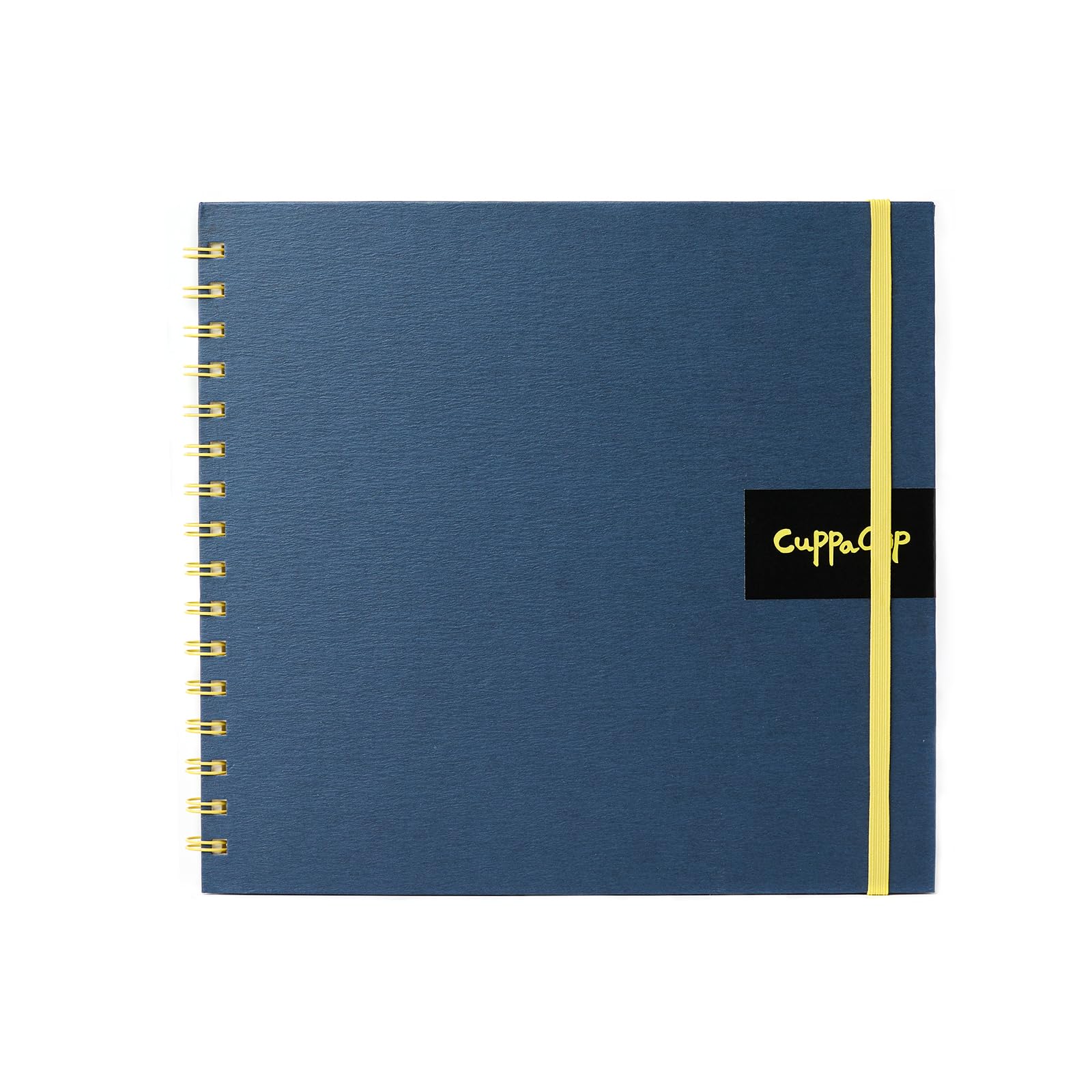 CuppaClip Carta per acquerello 22,9 x 21,6 cm, 300 g/m², 63,5 kg, rilegatura a spirale, in cotone, stampa a freddo, tasca interna, forniture artistiche (blu)