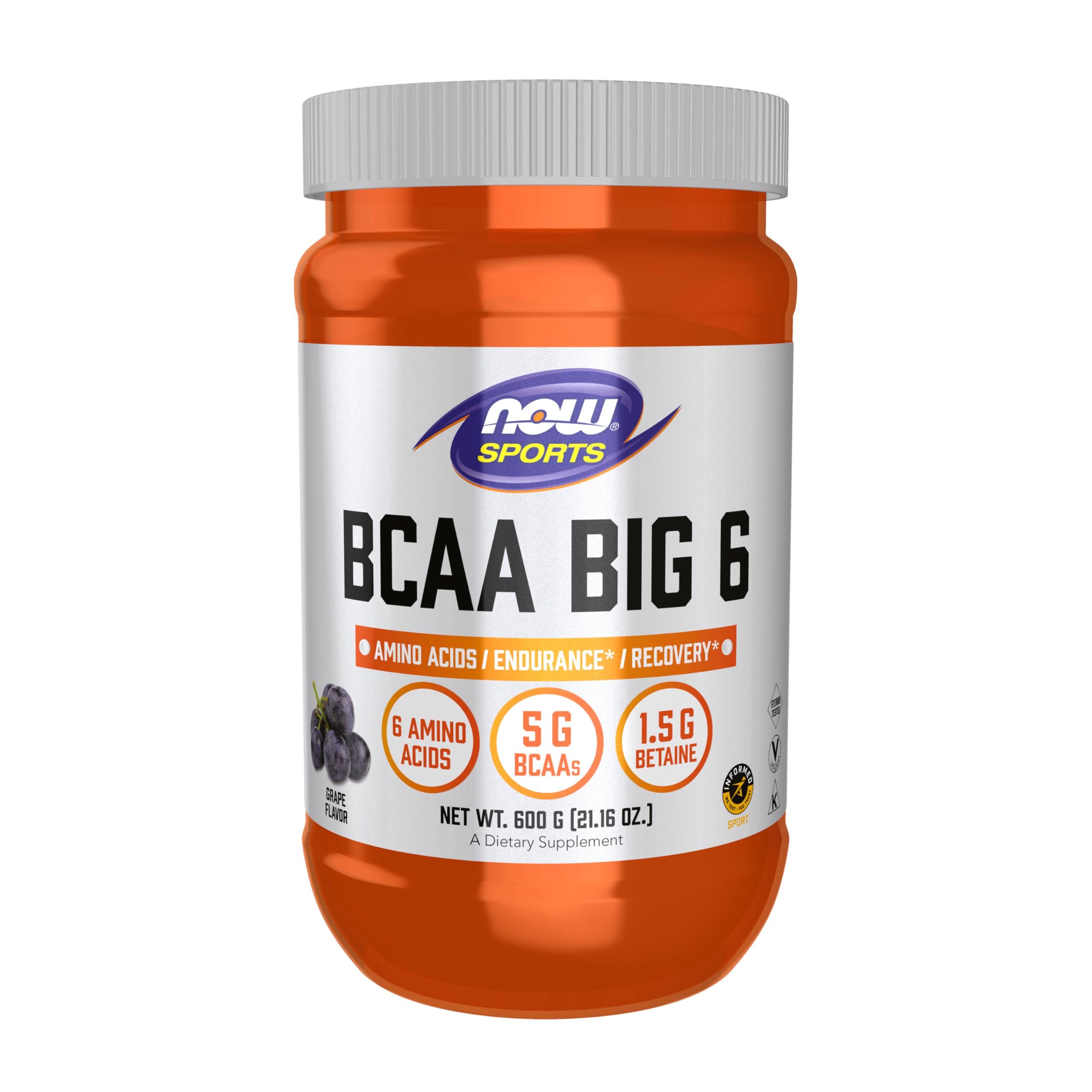 Sports Nutrition, BCAA (Branched Chain Amino Acids) Big 6, Grape Flavor, 600 Grams