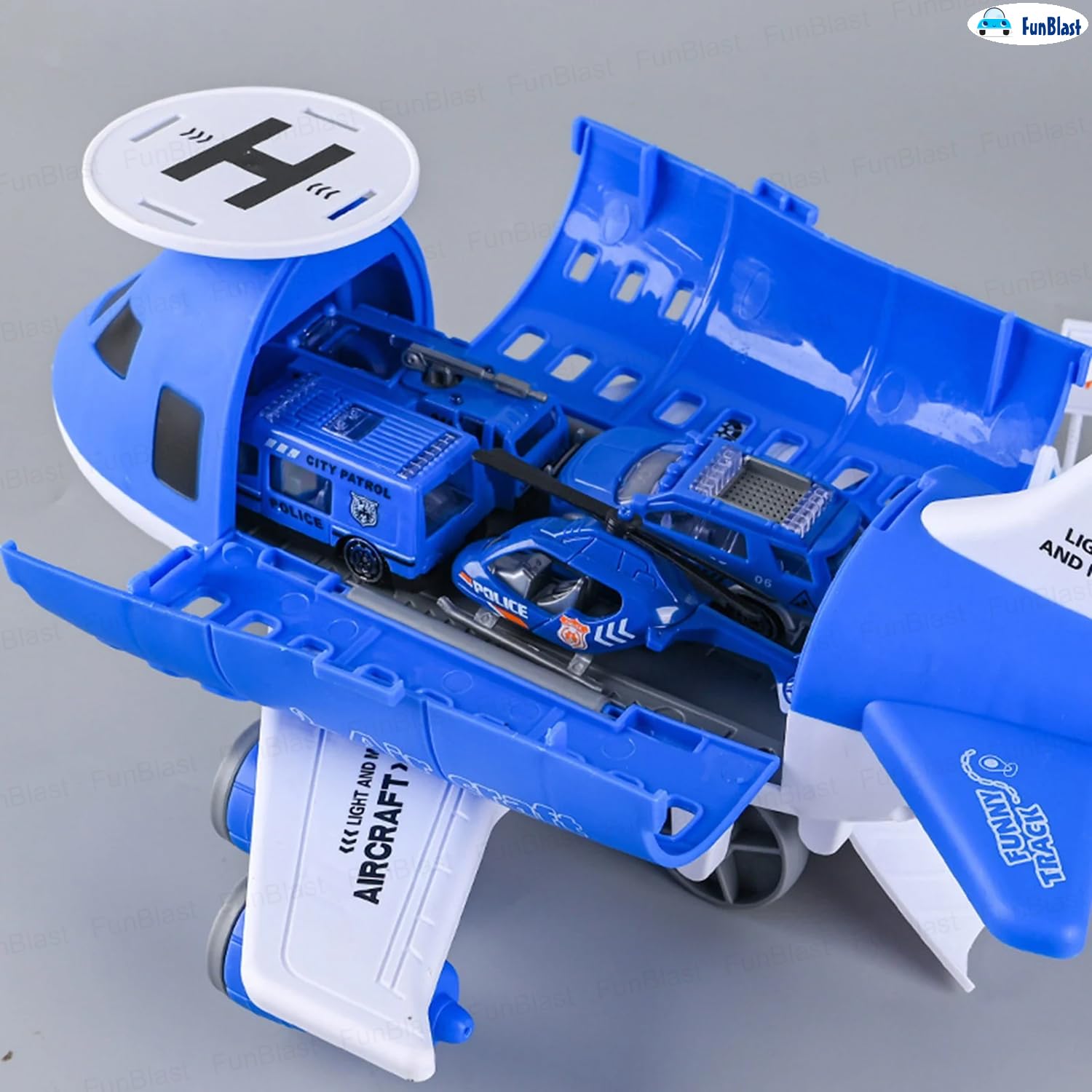 FunBlast Police Airplane Toy Set - Rescue Playset -8
